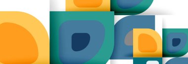 Soyut yuvarlak şekiller ve gölge efektleri tekrarlanan vektör modern geometrik arkaplan kümesi