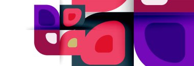 Soyut yuvarlak şekiller ve gölge efektleri tekrarlanan vektör modern geometrik arkaplan kümesi