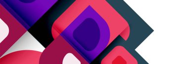 Soyut yuvarlak şekiller ve gölge efektleri tekrarlanan vektör modern geometrik arkaplan kümesi