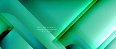 Çizgiler ve modern formlarla vektör geometrik arkaplan. Soyut yuvarlak şekiller, gölge ve ışık efektleri ile akışkan eğimli