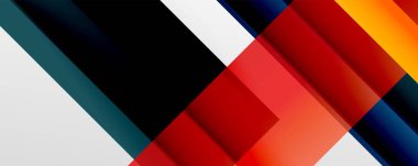 Gölge çizgileri, modern formlar, dikdörtgenler, kareler ve akışkan eğimlere sahip geometrik soyut arkaplanlar. Parlak renkli çizgiler serin arkaplanlar