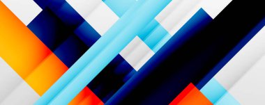 Gölge çizgileri, modern formlar, dikdörtgenler, kareler ve akışkan eğimlere sahip geometrik soyut arkaplanlar. Parlak renkli çizgiler serin arkaplanlar