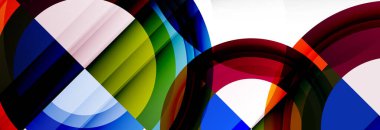 Yuvarlak şekiller, üçgenler ve daireler. Modern soyut arkaplan