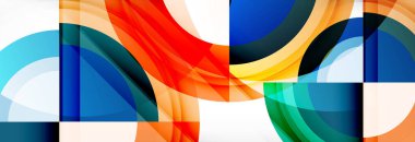 Yuvarlak şekiller, üçgenler ve daireler. Modern soyut arkaplan