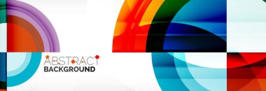 Yuvarlak şekiller, üçgenler ve daireler. Modern soyut arkaplan