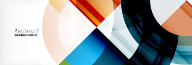 Yuvarlak şekiller, üçgenler ve daireler. Modern soyut arkaplan