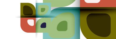 Soyut yuvarlak şekiller ve gölge efektleri tekrarlanan vektör modern geometrik arkaplan kümesi