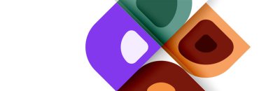 Soyut yuvarlak şekiller ve gölge efektleri tekrarlanan vektör modern geometrik arkaplan kümesi