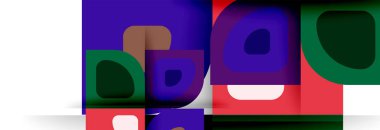 Soyut yuvarlak şekiller ve gölge efektleri tekrarlanan vektör modern geometrik arkaplan kümesi