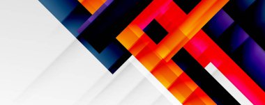 Gölge çizgileri, modern formlar, dikdörtgenler, kareler ve akışkan eğimlere sahip geometrik soyut arkaplanlar. Parlak renkli çizgiler serin arkaplanlar