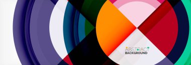 Yuvarlak şekiller, üçgenler ve daireler. Modern soyut arkaplan