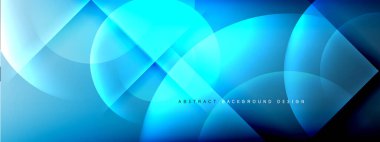 Vektör soyut arkaplan - gölgeler ve ışık efektleri ile sıvı gradyanı üzerinde daire ve çapraz çapraz. Metin için tekno ya da ticari parlak tasarım şablonları