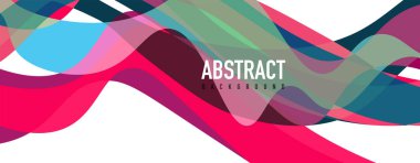 Akışkan dalga renkli soyut arkaplan. Dinamik renkli canlı vektör tasarımı