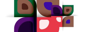 Soyut yuvarlak şekiller ve gölge efektleri tekrarlanan vektör modern geometrik arkaplan kümesi