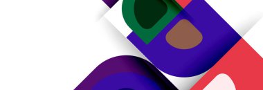 Soyut yuvarlak şekiller ve gölge efektleri tekrarlanan vektör modern geometrik arkaplan kümesi