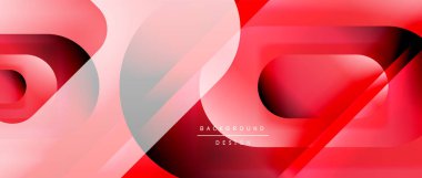 Çizgiler ve modern formlarla vektör geometrik arkaplan. Soyut yuvarlak şekiller, gölge ve ışık efektleri ile akışkan eğimli