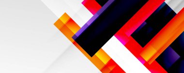 Gölge çizgileri, modern formlar, dikdörtgenler, kareler ve akışkan eğimlere sahip geometrik soyut arkaplanlar. Parlak renkli çizgiler serin arkaplanlar