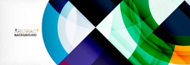 Yuvarlak şekiller, üçgenler ve daireler. Modern soyut arkaplan