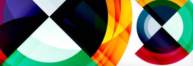 Yuvarlak şekiller, üçgenler ve daireler. Modern soyut arkaplan