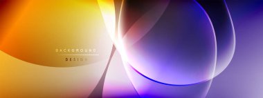 Vektör soyut arkaplan - sıvı kabarcıklar, gölgeler ve ışık efektleri ile sıvı gradyan şekiller. Metin için parlak tasarım şablonu