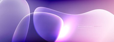 Vektör soyut arkaplan - sıvı kabarcıklar, gölgeler ve ışık efektleri ile sıvı gradyan şekiller. Metin için parlak tasarım şablonu