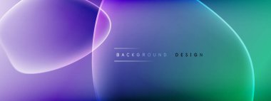 Vektör soyut arkaplan - sıvı kabarcıklar, gölgeler ve ışık efektleri ile sıvı gradyan şekiller. Metin için parlak tasarım şablonu