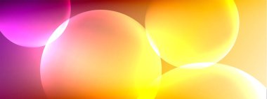 Vektör soyut arka plan sıvı baloncuk daireleri, gölgeler ve ışık efektleri ile sıvı gradyan. Metin için parlak tasarım şablonları