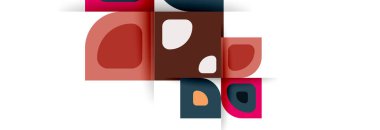 Soyut yuvarlak şekiller ve gölge efektleri tekrarlanan vektör modern geometrik arkaplan kümesi