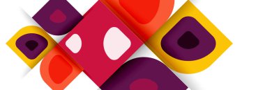 Soyut yuvarlak şekiller ve gölge efektleri tekrarlanan vektör modern geometrik arkaplan kümesi