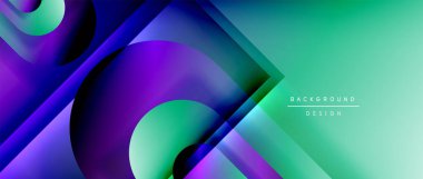 Çizgiler ve modern formlarla vektör geometrik arkaplan. Soyut yuvarlak şekiller, gölge ve ışık efektleri ile akışkan eğimli