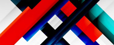 Gölge çizgileri, modern formlar, dikdörtgenler, kareler ve akışkan eğimlere sahip geometrik soyut arkaplanlar. Parlak renkli çizgiler serin arkaplanlar