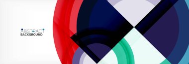 Yuvarlak şekiller, üçgenler ve daireler. Modern soyut arkaplan