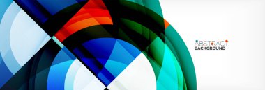 Yuvarlak şekiller, üçgenler ve daireler. Modern soyut arkaplan