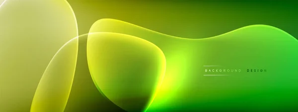 ベクトル抽象的背景-影と光の効果を持つ流体勾配上の液体バブル形状。テキスト用の光沢のあるデザインテンプレート — ストックベクタ