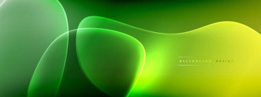 Vektör soyut arkaplan - sıvı kabarcıklar, gölgeler ve ışık efektleri ile sıvı gradyan şekiller. Metin için parlak tasarım şablonu