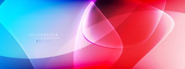 Vektör soyut arkaplan - sıvı kabarcıklar, gölgeler ve ışık efektleri ile sıvı gradyan şekiller. Metin için parlak tasarım şablonu