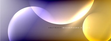 Vektör soyut arka plan sıvı baloncuk daireleri, gölgeler ve ışık efektleri ile sıvı gradyan. Metin için parlak tasarım şablonları