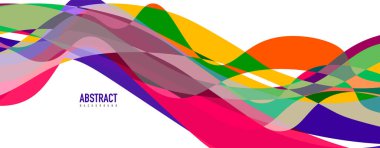 Akışkan dalga renkli soyut arkaplan. Dinamik renkli canlı vektör tasarımı