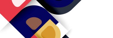 Soyut yuvarlak şekiller ve gölge efektleri tekrarlanan vektör modern geometrik arkaplan kümesi