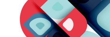 Soyut yuvarlak şekiller ve gölge efektleri tekrarlanan vektör modern geometrik arkaplan kümesi