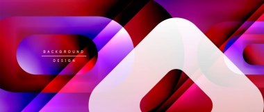 Çizgiler ve modern formlarla vektör geometrik arkaplan. Soyut yuvarlak şekiller, gölge ve ışık efektleri ile akışkan eğimli