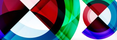 Yuvarlak şekiller, üçgenler ve daireler. Modern soyut arkaplan