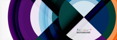 Yuvarlak şekiller, üçgenler ve daireler. Modern soyut arkaplan