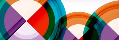 Yuvarlak şekiller, üçgenler ve daireler. Modern soyut arkaplan