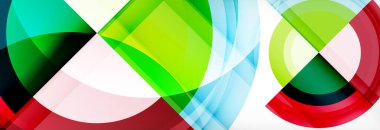 Yuvarlak şekiller, üçgenler ve daireler. Modern soyut arkaplan