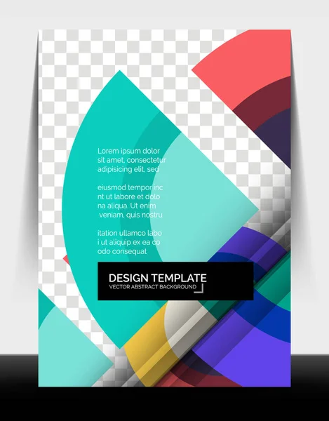 サークルデザインa4チラシ印刷テンプレート、年次レポートデザイン — ストックベクタ