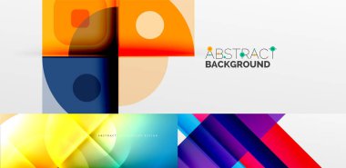 Kapaklar, afişler, el ilanları ve posterler ve diğer şablonlar için geometrik soyut arkaplanlar