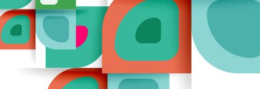 Soyut yuvarlak şekiller ve gölge efektleri tekrarlanan vektör modern geometrik arkaplan kümesi