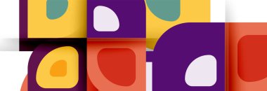 Soyut yuvarlak şekiller ve gölge efektleri tekrarlanan vektör modern geometrik arkaplan kümesi