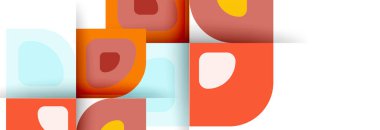 Soyut yuvarlak şekiller ve gölge efektleri tekrarlanan vektör modern geometrik arkaplan kümesi